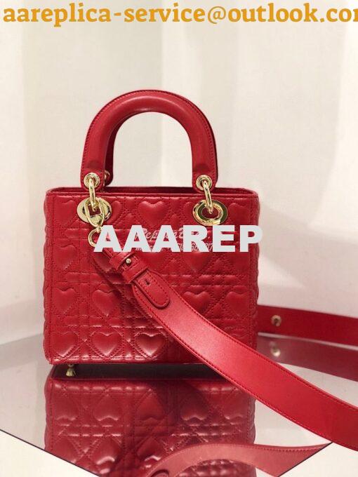 Replica Lady Dior Dioramour My ABCdior Bag Red Cannage Lambskin with H 7
