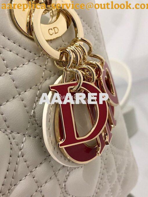 Replica Lady Dior Dioramour My ABCdior Bag Latte Cannage Lambskin with 5