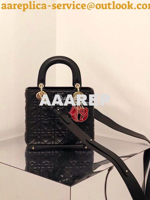 Replica Lady Dior Dioramour My ABCdior Bag Black Cannage Lambskin with