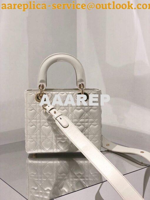 Replica Lady Dior Dioramour My ABCdior Bag Latte Cannage Lambskin with 8