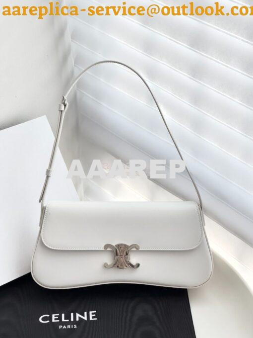 Replica Celine Medium Lola Bag In Shiny Calfskin 115533 White