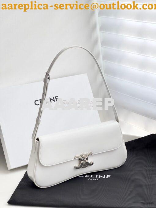 Replica Celine Medium Lola Bag In Shiny Calfskin 115533 White 2