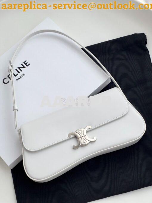 Replica Celine Medium Lola Bag In Shiny Calfskin 115533 White 3