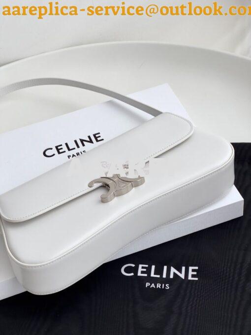 Replica Celine Medium Lola Bag In Shiny Calfskin 115533 White 4