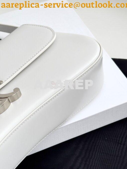 Replica Celine Medium Lola Bag In Shiny Calfskin 115533 White 5
