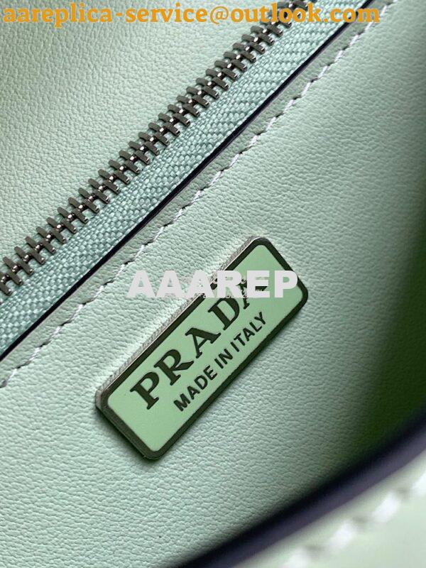 Replica Prada Brushed Leather Shoulder Bag 1BD307 Aqua for Sale | Best ...
