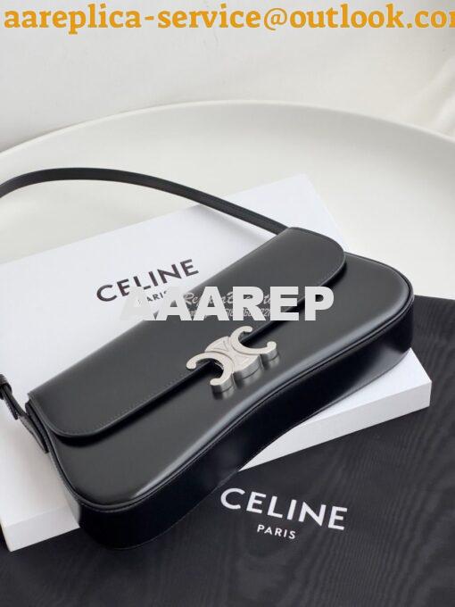 Replica Celine Medium Lola Bag In Shiny Calfskin 115533 Black 2
