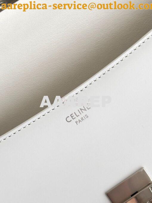 Replica Celine Medium Lola Bag In Shiny Calfskin 115533 White 10
