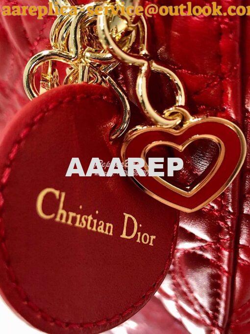 Replica Lady Dior Mini Dioramour Bag Red Cannage Lambskin with Heart M 6