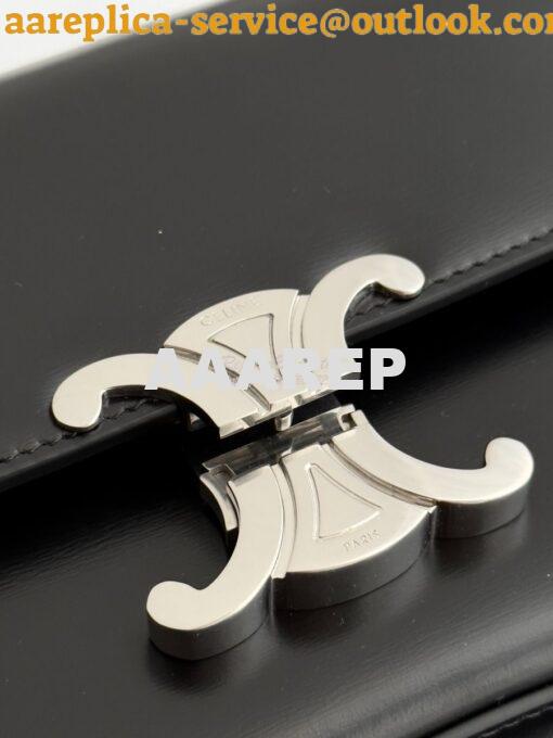 Replica Celine Medium Lola Bag In Shiny Calfskin 115533 Black 4