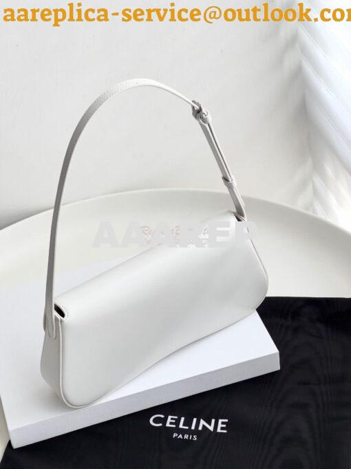 Replica Celine Medium Lola Bag In Shiny Calfskin 115533 White 14