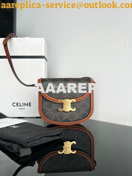 Replica Celine Besace Triomphe In Triomphe Canvas And Calfskin Tan 110