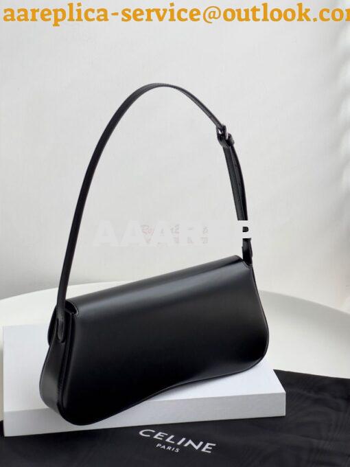 Replica Celine Medium Lola Bag In Shiny Calfskin 115533 Black 9