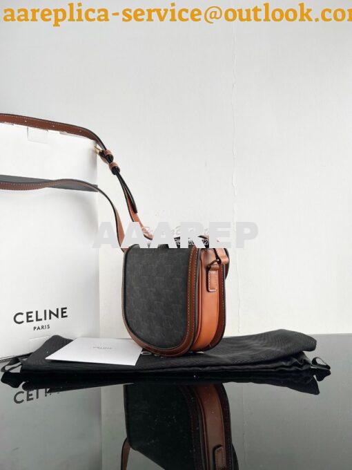 Replica Celine Besace Triomphe In Triomphe Canvas And Calfskin Tan 110 4
