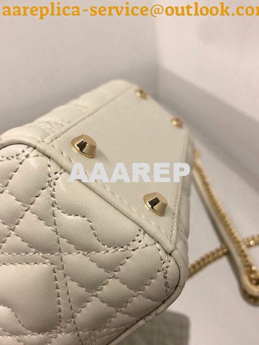 Replica Lady Dior Mini Dioramour Bag Latte Cannage Lambskin with Heart 9