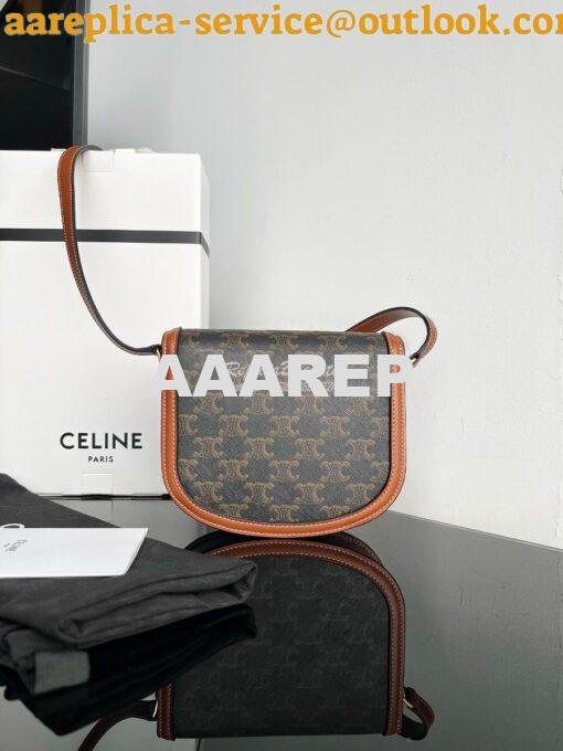 Replica Celine Besace Triomphe In Triomphe Canvas And Calfskin Tan 110 12
