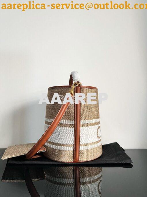 Replica Celine Bucket 16 Bag In Striped Textile With Celine Wool Jacqu 2