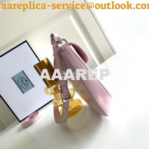 Replica Prada Cleo Brushed Leather Mini Bag 1BH188 Alabaster Pink 4