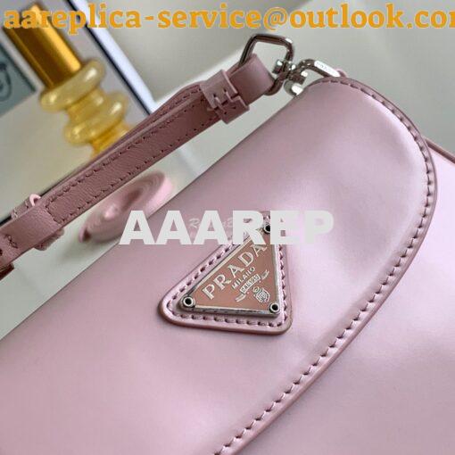 Replica Prada Cleo Brushed Leather Mini Bag 1BH188 Alabaster Pink 6