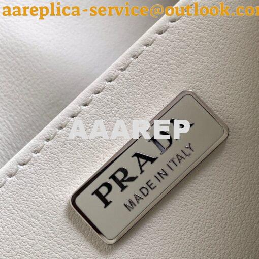 Replica Prada Cleo Brushed Leather Shoulder Bag 1BD303 White 10