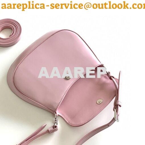 Replica Prada Cleo Brushed Leather Mini Bag 1BH188 Alabaster Pink 7