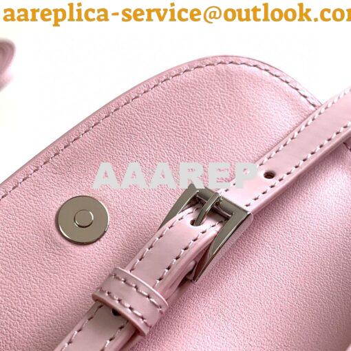 Replica Prada Cleo Brushed Leather Mini Bag 1BH188 Alabaster Pink 8