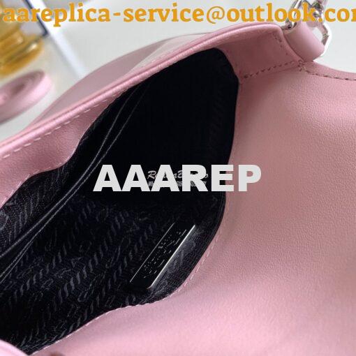 Replica Prada Cleo Brushed Leather Mini Bag 1BH188 Alabaster Pink 9