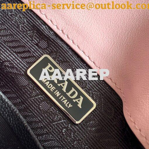 Replica Prada Cleo Brushed Leather Mini Bag 1BH188 Alabaster Pink 10