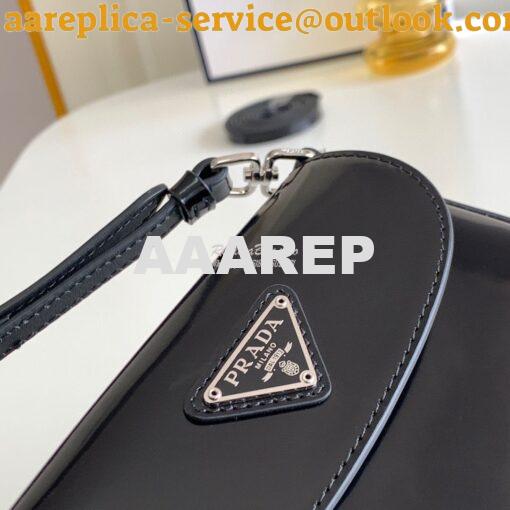 Replica Prada Cleo Brushed Leather Mini Bag 1BH188 Black 7