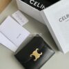 Replica CELINE SMALL WALLET TRIOMPHE IN SHINY SMOOTH LAMBSKIN BLACK