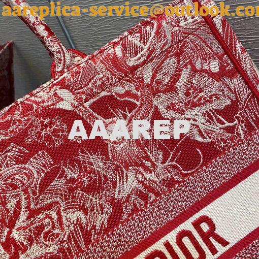 Replica Dior Book Tote bag in Raspberry Toile de Jouy Reverse Embroide 4