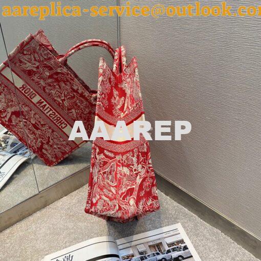 Replica Dior Book Tote bag in Raspberry Toile de Jouy Reverse Embroide 5