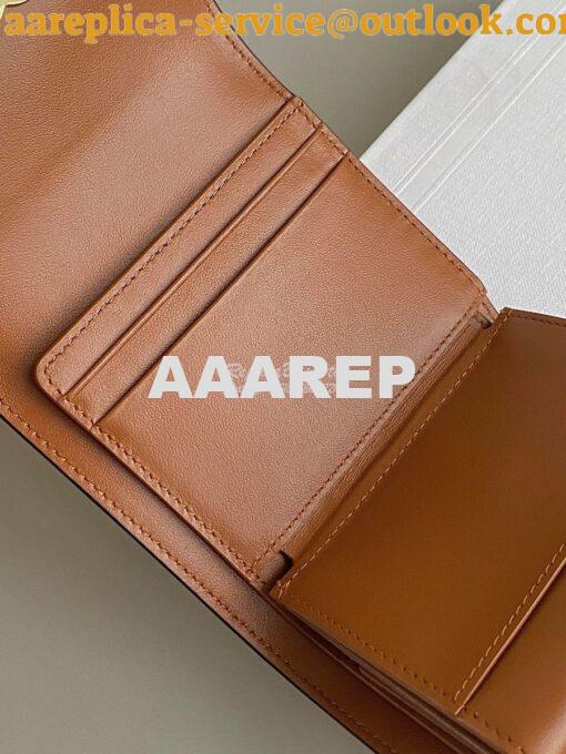 Replica CELINE SMALL WALLET TRIOMPHE IN SHINY SMOOTH LAMBSKIN TAN 6