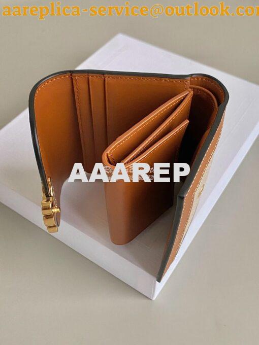Replica CELINE SMALL WALLET TRIOMPHE IN TEXTILE AND CALFSKIN NATURAL / 3