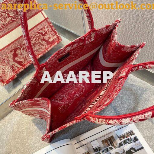 Replica Dior Book Tote bag in Raspberry Toile de Jouy Reverse Embroide 13