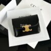 Replica CELINE SMALL WALLET TRIOMPHE IN TEXTILE AND CALFSKIN NATURAL / 10