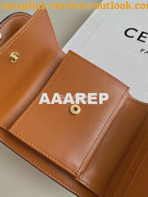 Replica CELINE SMALL WALLET TRIOMPHE IN TEXTILE AND CALFSKIN NATURAL / 6