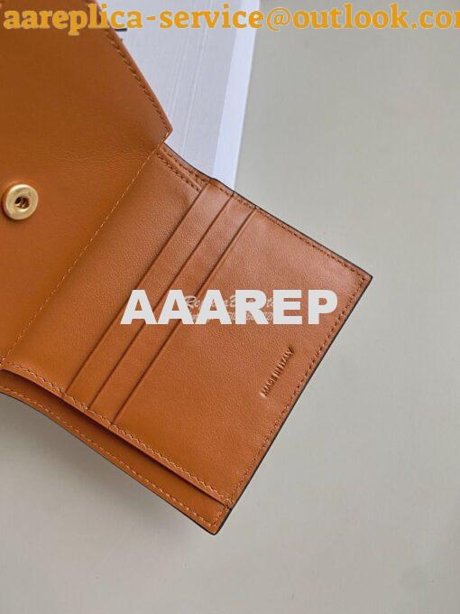 Replica CELINE SMALL WALLET TRIOMPHE IN TEXTILE AND CALFSKIN NATURAL / 7
