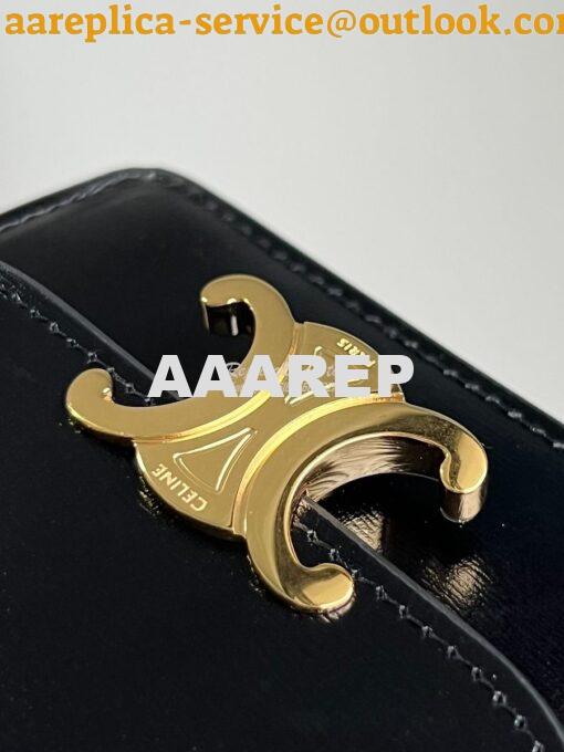 Replica CELINE CARD HOLDER WITH FLAP TRIOMPHE IN SHINY CALFSKIN BLACK 7