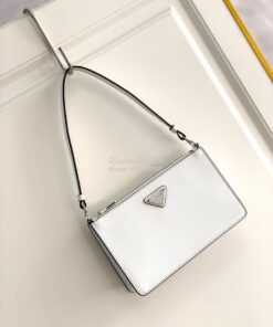 Replica Prada Brushed Leather Mini-bag 1BC155 White 2
