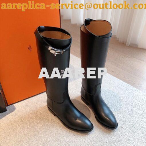 Replica Hermes Jumping Boot in Box calfskin H042138Z Black 10