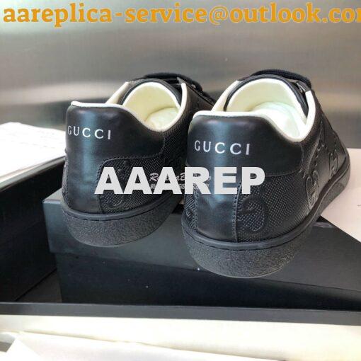 Replica Gucci Men Women's Ace GG Embossed Sneaker 625787 Black 6