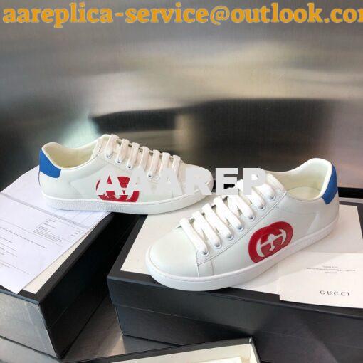 Replica Gucci Men Women's Ace Sneaker with Interlocking G 625783 White