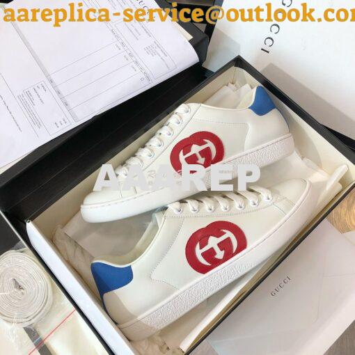 Replica Gucci Men Women's Ace Sneaker with Interlocking G 625783 White 2