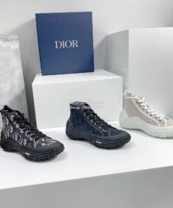 Replica Dior B28 Men/Women High-Top Sneaker Black Dior Oblique Jacquar