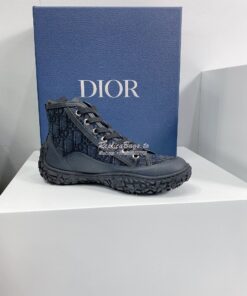 Replica Dior B28 Men/Women High-Top Sneaker Black Dior Oblique Jacquar 2