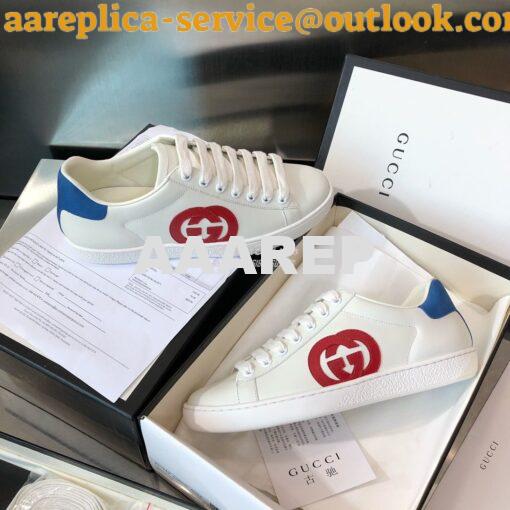 Replica Gucci Men Women's Ace Sneaker with Interlocking G 625783 White 5