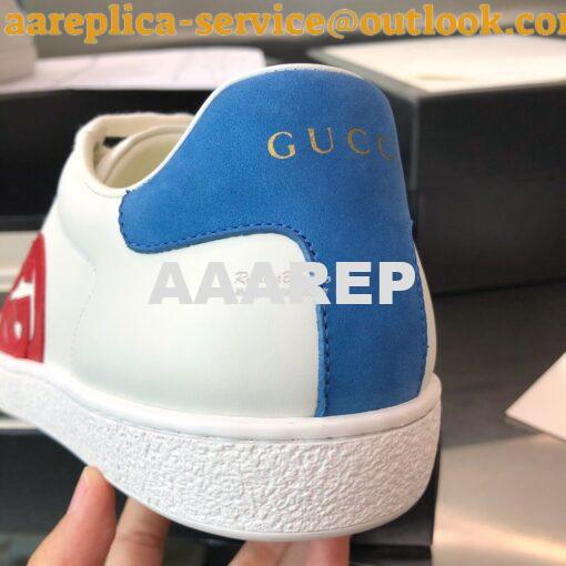 Replica Gucci Men Women's Ace Sneaker with Interlocking G 625783 White 6