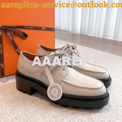 Replica Hermes First Oxford Shoes H222071Z Beige Claise 2