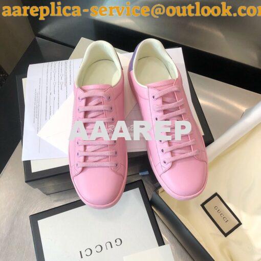 Replica Gucci Men Women's Ace Sneaker with Interlocking G 598527 Pink